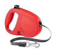Ferplast Laisse Chien Enrouleur Flippy One, Laisse pour Petits Chiens jusqu'à 15 Kg. Sangle Extensible Max 4 m. Bouton Unique pour verrouiller et libérer, Rouge