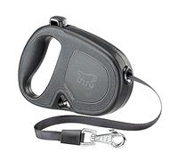 Laisse Rétractable pour Chiens de Taille Moyenne FLIPPY ONE TAPE S, Sangle Extensible 4 m, max 15 kg, Noir Noir