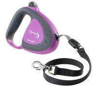 Ferplast Laisse Chien Enrouleur Flippy Tech, Laisse Chiens de Taille Moyenne jusqu'à 25 Kg. Sangle Extensible Max 3 m. Bouton de Verrouillage et de déverrouillage Unique, Violet