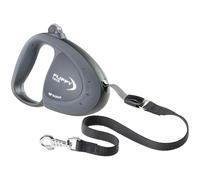 Ferplast Laisse Chien Enrouleur Flippy Tech, Laisse pour Grands Chiens jusqu'à 50 Kg. Sangle Extensible Max 5 m. Bouton de Verrouillage et de déverrouillage Unique, Noir