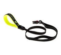 Ferplast Laisse Chien Sport Dog Matic, Laisse pour Chien Taille Moyenne, Mousqueton avec mécanisme magnétique, Poignée rembourrée, Coutures réfléchissantes, Nylon, 120 cm, Jaune
