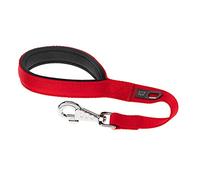 Ferplast Laisse pour Chien Daytona, Laisse Courte en Nylon pour Chiens de Taille Moyenne/Grande, 45 cm, avec poignée rembourrée Confortable et Mousqueton en métal. Rouge