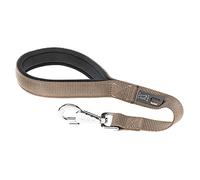 Ferplast Laisse pour Chien Daytona, Laisse Courte en Nylon pour Chiens de Taille Moyenne/Grande, 45 cm, avec poignée rembourrée Confortable et Mousqueton en métal. Marron