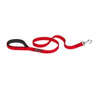 Ferplast Laisse pour Chien Daytona, Laisse en Nylon pour Chiens de Taille Moyenne, 120 cm, avec poignée rembourrée Confortable et Mousqueton en métal. Rouge