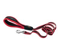 Ferplast Laisse pour Chien en Nylon ERGOCOMFORT, Poignée Ergonomique, Rembourrage Doux, Longueur 120 cm x 2,5 cm, Rouge