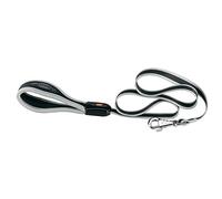 Ferplast Laisse pour Chien en Nylon ERGOCOMFORT, Poignée Ergonomique, Rembourrage Doux, Longueur 120 cm x 2 cm, Argent