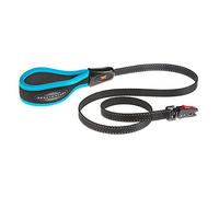 Ferplast Laisse pour Chien ERGOFLUO Matic, Laisse pour Petit Chien, Mousqueton Innovant avec Mécanisme Magnétique, Poignée rembourrée, Nylon. Taille 120 cm, Bleu