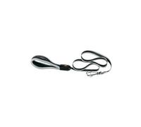 Ferplast Laisse pour chiens en nylon ERGOCOMFORT G20/120, poignée ergonomique, rembourrage souple, 20 mm x L 120 cm Argent Argent