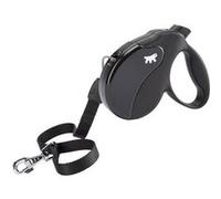 Ferplast Laisse Chien Enrouleur Amigo Long, Laisse pour Chiens jusqu'à 20 Kg. Cordon Extensible Max 7 m. Bouton de Verrouillage et de déverrouillage Unique, Noir, Couvercle Noir