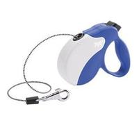 Ferplast Laisse Chien Enrouleur Amigo Mini, Laisse pour Petits Chiens jusqu'à 12 Kg. Cordon Extensible Max 3 m. Bouton de Verrouillage et de déverrouillage Unique, Bleu, Couvercle Blanc