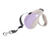 Ferplast Laisse Chien Enrouleur Amigo Mini, Laisse pour Petits Chiens jusqu'à 12 Kg. Sangle Extensible Max 3 m. Bouton de Verrouillage et de déverrouillage Unique, Beige, Couvercle Violet