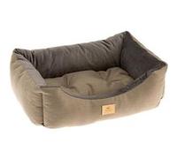 Lit Chiens Couchage CHESTER 80, avec Coussin Double-face, Tweed et Velours, Lavable, Marron Marron