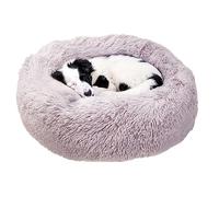 Ferplast Lit d'intérieur pour Chat Cuddly 80 Lit pour Chien Coussin Moelleux pour Chat en Peluche, diam 80 xh 17 cm. Gris