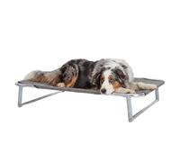 Ferplast Lit pliable pour chiens DREAM 100, avec structure solide en aluminium avec élastiques renforcés, toile en tissu, 105 x 63 x h 18 cm Taupe