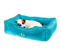 Ferplast Lit pour Chien Coussin pour Chien Taille Moyenne Tissu Anti-Rayures Lavable en Machine à 30° Matelas imperméable pour Chien 66 x 50 x 20 cm Bleu Clair
