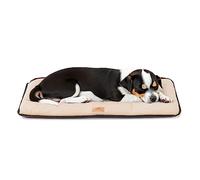 Ferplast Lit pour Chien Taille Moyenne - Coussin Double Face Anti-Rayures et Imperméable - Matelas Chaud en Micropolaire Lavable en Machine à 30° - 65 x 48 x 3,5 cm - Marron