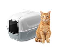 Ferplast Litiere pour Chat, XXL, Bac à Litière Chat, 2 Filtres Anti-Odeurs et Pelle Inclus, Gris, L 67 x W 49 x H 47 cm