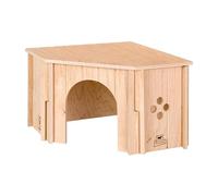 Ferplast Maison d’Angle en Bois pour Lapins, Cochons d’Inde et Hamsters Sin Corner, Bois Certifié FSC®, Fenêtre de Ventilation, Montage sans Outils, 30,5 x 30,5 x H 20 cm, Taille M