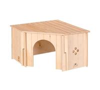 Ferplast Maison d’Angle en Bois pour Lapins, Cochons d’Inde et Hamsters Sin Corner, Bois Certifié FSC®, Fenêtre de Ventilation, Montage sans Outils, 38 x 38 x H 24 cm, Taille L