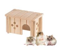 Ferplast Maison en Bois pour Hamsters, Gerbilles et Souris Sin 4641, Bois Certifié FSC®, Fenêtre de Ventilation, Montage sans Outils, 12,5 x 7,5 x H 7 cm, Taille XS