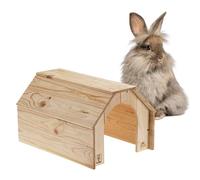 Ferplast Maison en Bois pour Lapins, Cochons d’Inde et Hamsters HIDDA, Bois Certifié FSC®, Finition Effet Brossé, Kit de Montage Rapide, 46 x 34 x H 27,5 cm, Taille XL