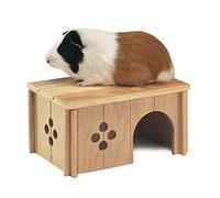 Ferplast Maison en Bois pour Lapins, Cochons d’Inde et Hamsters Sin 4645, Bois Certifié FSC®, Fenêtre de Ventilation, Montage sans Outils, 26 x 17,3 x H 13 cm, Taille M