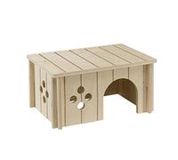 Ferplast Maison Cochon d'Inde, Cobayes, Accessoire Cage Cochon d'Inde, avec Toit Plat et Trous d'Aération, en Kit de Montage, 26 x 17,3 x h 13 cm, SIN 4645 Maison Bois pour Cochons d'Inde Niche