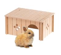 Ferplast Maison Lapin, Accessoire pour Cage Lapin, avec Toit Plat et Trous d'Aération, en Kit de Montage, 33 x 23,6 x h 16 cm, SIN 4646 Niche Maison en Bois pour Lapins, Lapin Nain