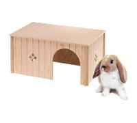 Ferplast Maison Lapin, Accessoire pour Cage Lapin, avec Toit Plat et Trous d'Aération, en Kit de Montage, 52 x 31 x h 26 cm, SIN MAXI Niche Maison en Bois pour Lapins, Lapin Bélier