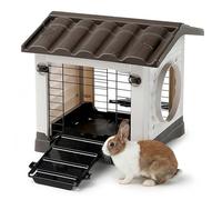 Ferplast Maison pour Lapins Metro', connectable aux Tunnels pour Lapins Nains, furets et cochons d'Inde avec 2 entrées, Toit Amovible et Fond drainant, 43 x 48 x 44 cm.
