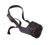 Ferplast Muselière pour Chiens Safe Ex Large Anti-Morsures, Nylon Robuste, Partie Antérieure Ouverte, Rembourrage Souple, Réglable Grâce au Velcro, A: 50÷80 cm - B: 24÷34 cm - C: 15 cm Noir