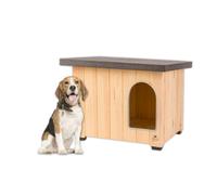 Ferplast Niche Chien Bois Extérieur - Isolation 4 Saisons, Résistante aux Intempéries, Plancher Surélevé, Protection Humidité, 67 x 53 x 52,5 cm