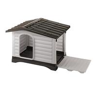 Ferplast Niche Chien Exterieur, Maison Chien, Niche Grand Chien exterieur,Côté Ouvrable, Système de Drainage, Grille d'Aération, 111 x 84 x h 79 cm, DOGVILLA 110 Niche Plastique pour Chiens