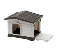 Ferplast Niche pour chien DOGVILLA 60 - Extérieur, toit amovible, fond drainant, gris, 58x48x44 cm