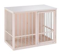 Ferplast Niche d’intérieur pour Chiens Dog Fort, Bois FSC, Barres Aluminium, Fermeture de Sécurité, 100,5 x 59 x 82,5 cm.