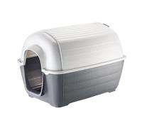 Ferplast Niche d'extérieur pour chiens KENNY 01, résistant aux chocs et rayons UV, système de drainage des liquides, grille pour l'aération, démontable pour le nettoyage, 50 x 78 x h 50 cm