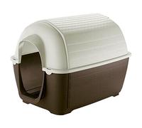 Ferplast Niche d'extérieur pour chiens KENNY 03, habitat pour chiens en résine thermo-plastique, résistant aux chocs et rayons UV, système de drainage des liquides, grille pour l'aération, démontable pour le nettoyage, 60 x 89 x h 60 cm