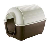 Ferplast Niche d'extérieur pour chiens KENNY 07, résistant aux chocs et rayons UV, système de drainage des liquides, grille pour l'aération, démontable pour le nettoyage, 80 x 111,6 x h 80 cm