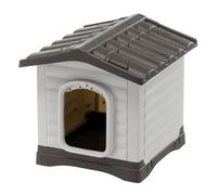 Ferplast Niche pour Chien DOGVILLA 50, Niche pour Chien Exterieur, Fond drainant, Base Isolante, Toit Amovible, Grille de Ventilation, Plastique Recyclé, 43 x 48 x h 44 cm