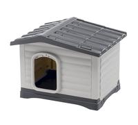 Ferplast Niche pour Chien DOGVILLA 60 SE, Niche pour Chien Exterieur, Fond drainant, Base Isolante, Toit Amovible, Grille de Ventilation, Plastique Recyclé, 58 x 48 x h 44 cm