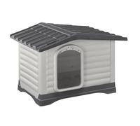 Ferplast Niche pour Chien DOGVILLA 70 SE, Niche pour Chien Extérieur, Fond Drainant, Base Isolante, Toit Amovible, Grille de Ventilation, Plastique Recyclé, 73 x 59 x h 53 cm