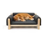 Ferplast Niche pour Chien et Chat en Bois certifié FSC® avec Coussin Moelleux, Style, Confort et durabilité, 84 x 52 xh 34 cm.