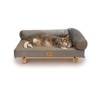 Ferplast Niche pour Chien et Chat en Bois certifié FSC® avec Coussin Moelleux, Style, Confort et durabilité, 76 x 46 xh 24 cm.