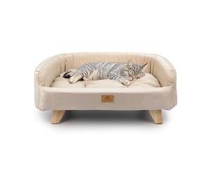 Ferplast Niche pour Chien et Chat en Bois certifiée FSC® avec Coussin Moelleux, Style, Confort et durabilité, 82 x 55 xh 31 cm.