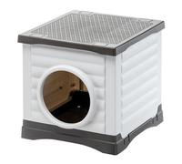 Ferplast - Niche pour Chien et Chat extérieure - Maison pour Lapin - Plastique recyclé Robuste - PETVILLA 50, 38,5 x 43 x h 38,5 cm
