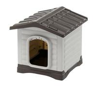Ferplast Niche pour Chien DOGVILLA 50, Niche pour Chien Exterieur, Fond drainant, Base Isolante, Toit Amovible, Grille de Ventilation, Plastique Recyclé, 43 x 48 x h 44 cm