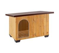 Ferplast Niche Chien Exterieur, Maison Chien, Niche Grand Chien exterieur, Pieds isolants, Pieds isolants, Porte avec anti-morsures en aluminium, 121 x 78 x h 78,5 cm, BAITA 100 Niche Chien Bois