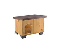 Ferplast Niche pour Chiens Maisonnette BAITA 50 en Bois FSC, Pieds isolants en Plastique, Porte Anti-morsures en Aluminium, Toit ouvrant