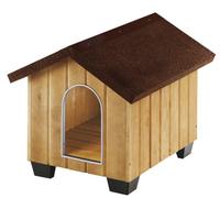 Ferplast Niche pour chiens pour l'extérieur DOMUS LARGE, bois FSC, Pieds isolants en plastique, Grille pour l'aération, Porte anti-morsures en