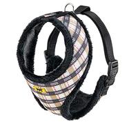 Ferplast Nikita Fur XL Harnais pour Chien, Respirant, Fourrure Ecologique Douce, Sangle Réglable, Tartan